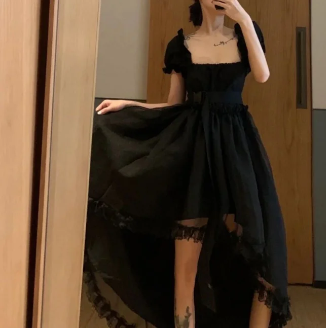 

Women Dress Puff Sleeves 2021 Spring and Summer Dress Short Puff Sleeve Dress Mini Dress