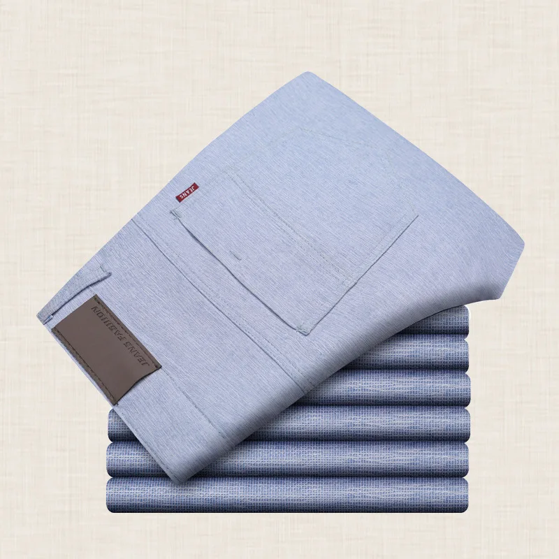 Мужские повседневные дышащие брюки деловые размеры 28-38 лето | Мужская одежда