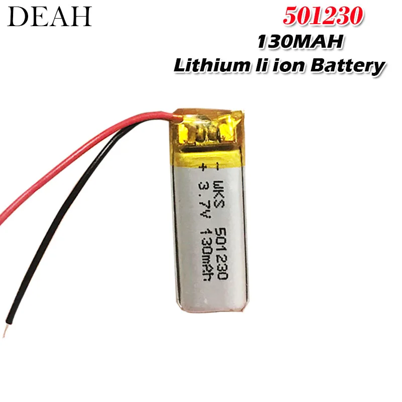 3,7 v 130mAh 501230 перезаряжаемая Lipo батарея для gps MP4 камеры power Bank планшет электрические игрушки PAD DVD литий-полимерная батарея