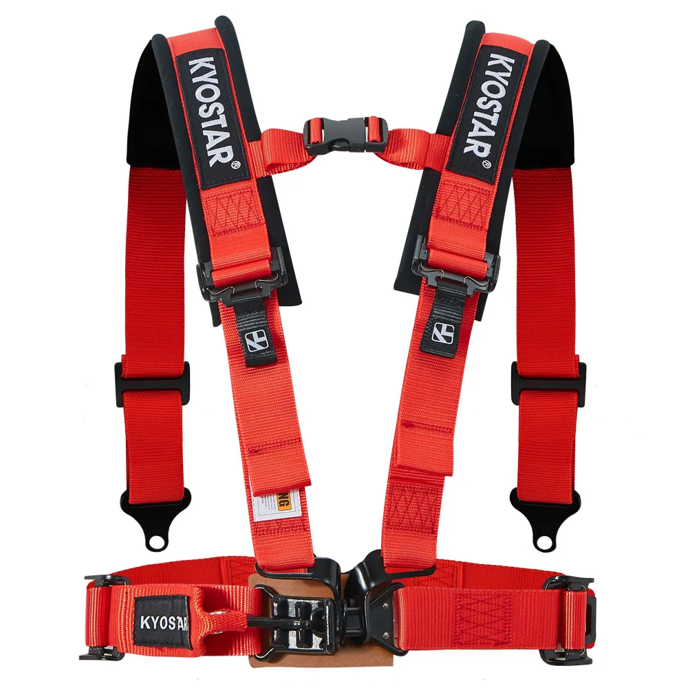

4 Point Nylon Red Racing Harness Seat Belt with Shoulder Pad for Racing Car