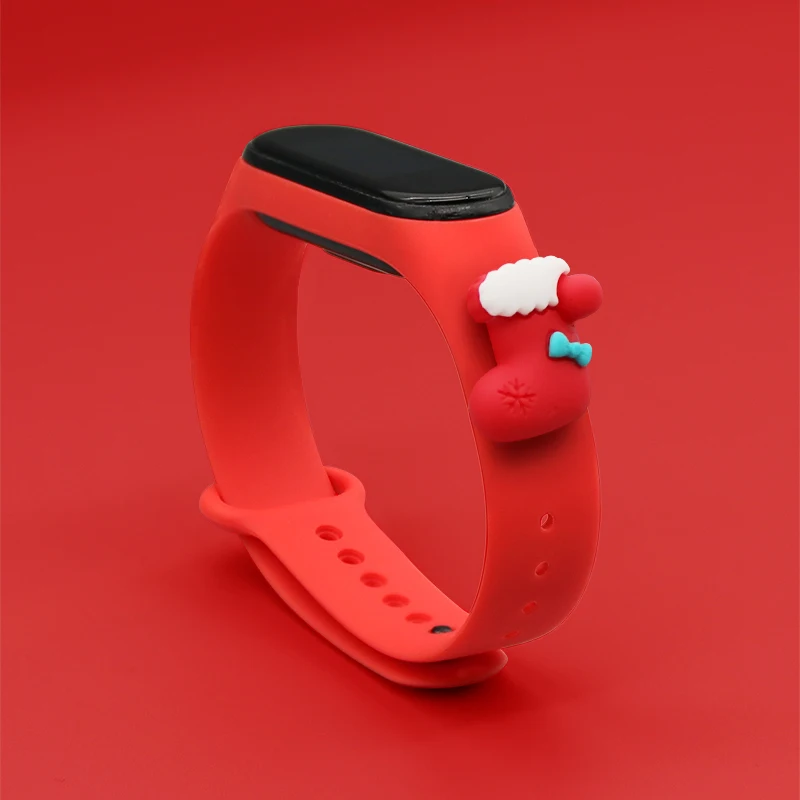 Силиконовый ремешок для часов Xiaomi Mi Band 6 5 милый 3D подарок на Рождество умный