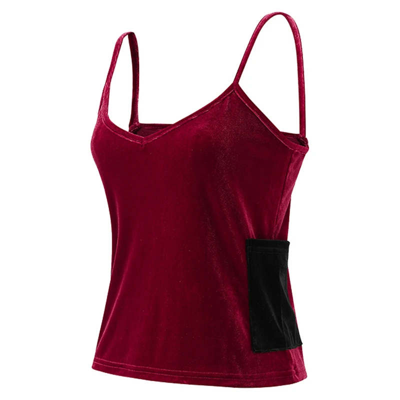 

Ladies velvet velvet sports vest casual running shirt vest camisole slim fit F1863