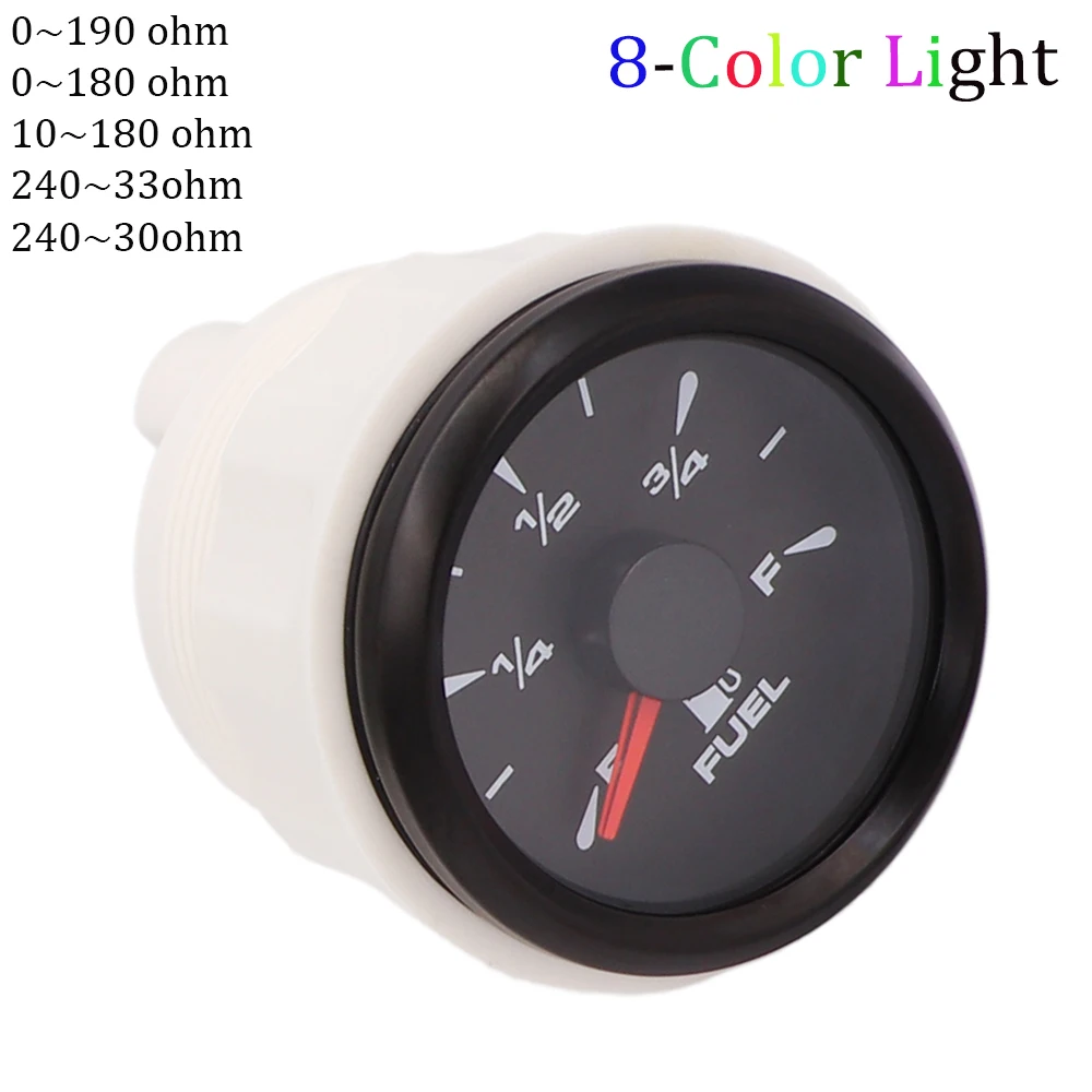 8 color light 12/24V 0-190 Ом автоматический датчик уровня цифровых топлива 240-33 Ом лодка датчик уровня топлива для морская яхта отделка индикатор для топливного бака DC 9~ 32В - Цвет: 8 color light