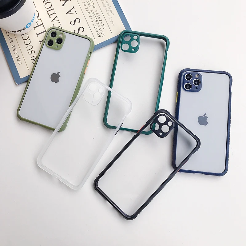 

Easterm Premium Matte Translucent PC Cell Phone Covers Case with Contrast Button For Apple iPhone 11 Pro Max XS XR X 12 8P 7
