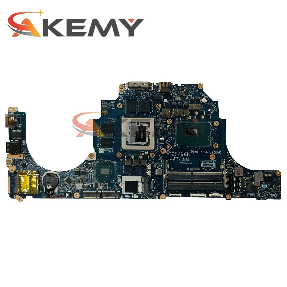 Kaufen Für DELL Alienware 17 R3 15 R2 Notebook Motherboard CN-0YHXY4 0YHXY4 YHXY4 AAP21 LA-C912P MB Mit I7-6700HQ CPU GTX980 4GB Test