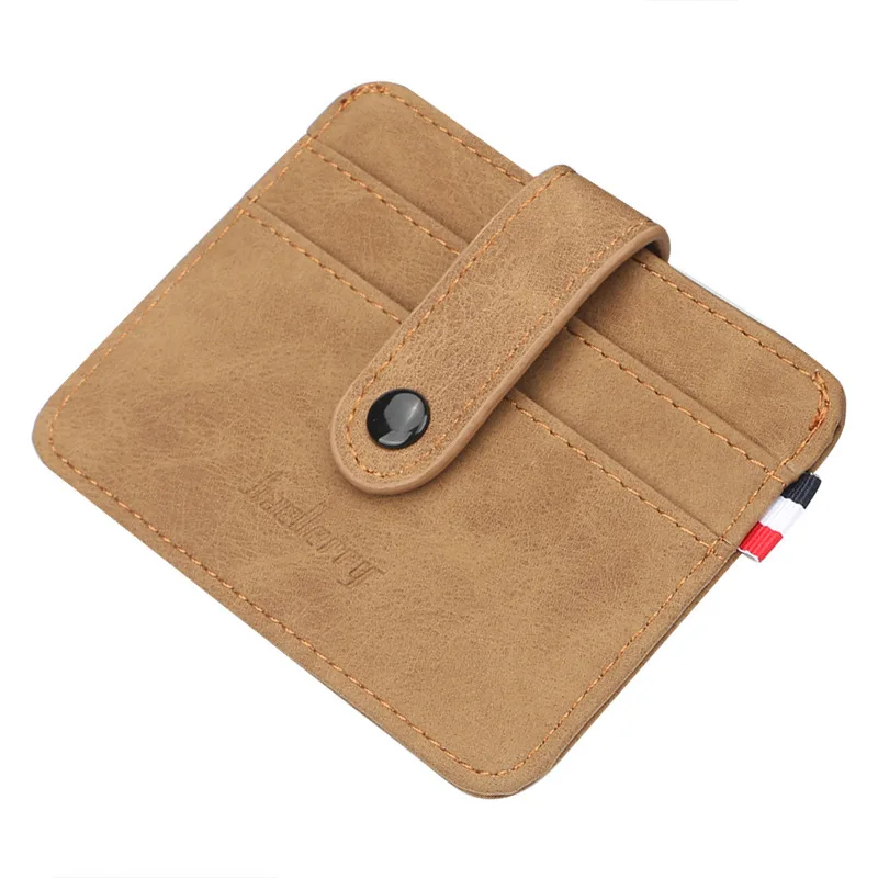 

Baellerry Men's Retro Buckle Small Card Bag Creative Thin Youth Mini Change Bag Multi Card Men's Card Set