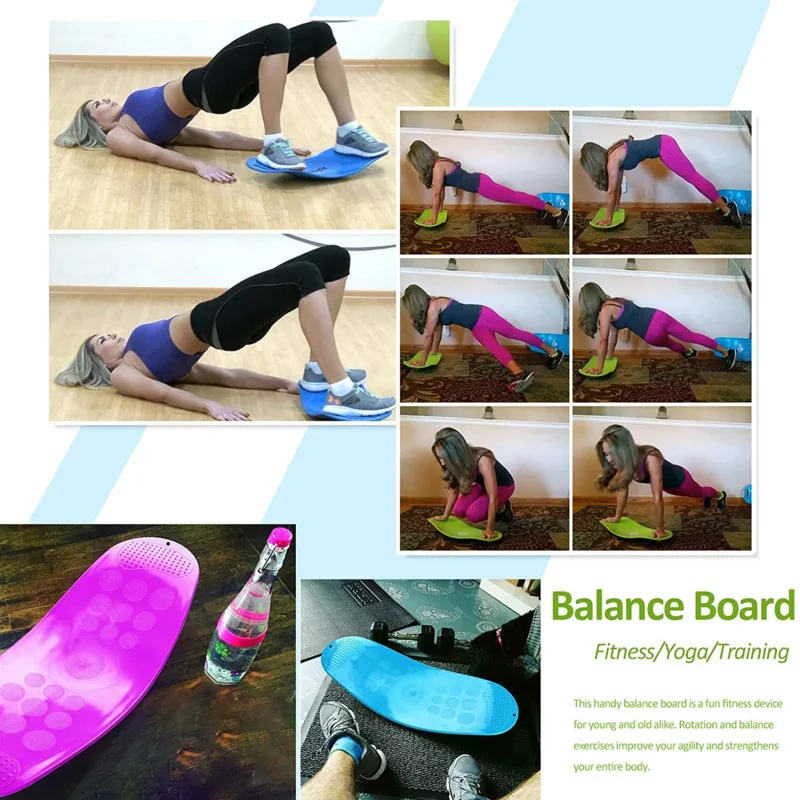 ABS Twisting Fitness Balance Board Yoga Gym Workout Training For Full Body Workout Board Abdominal Leg Wobble Balance Boards