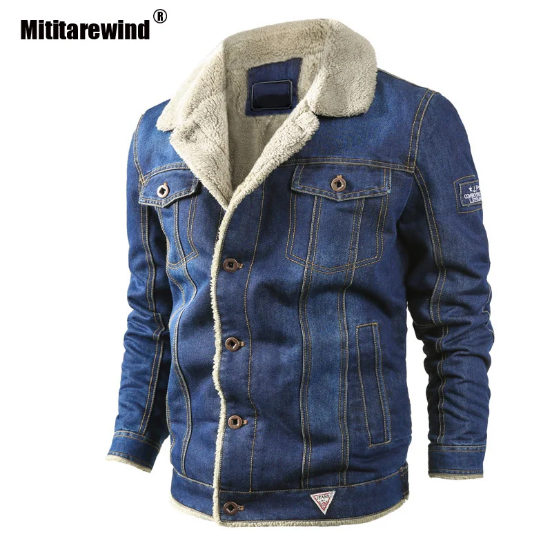 Прямая поставка зимняя куртка Мужская джинсовая Толстая ветровка одежда женская