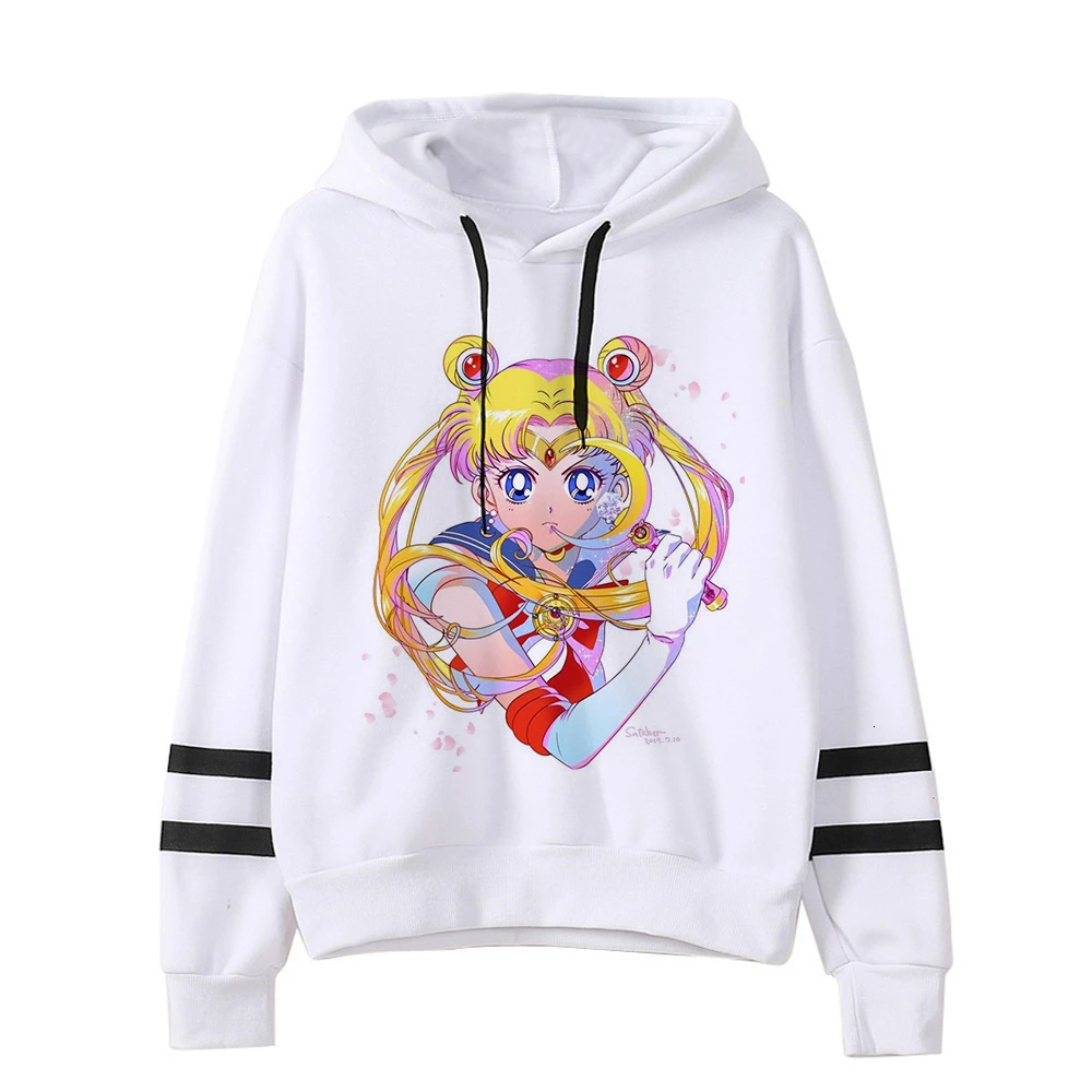 Сейлор Мун Женская толстовка kawaii Забавный ulzzang Толстовка harajuku корейский стиль графический женская одежда толстовки Модные гранж - Цвет: 425
