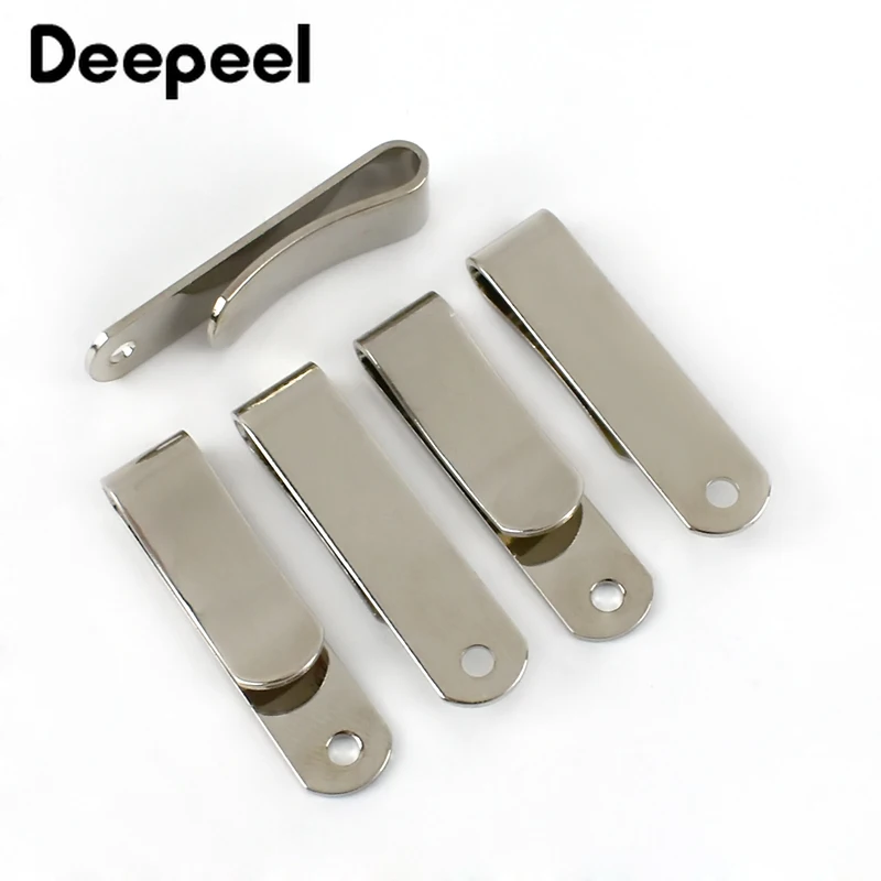 

20/50Pcs Deepeel 32x8mm Metal Spring Buckles Belt Holster Sheath Clip Leather Case Wallet Clip Bags Metal Accessories with Hole