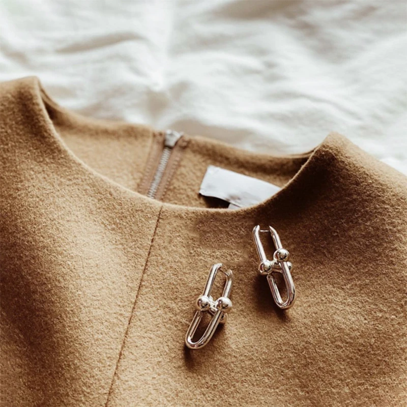 

Hardwear Series U-shaped Chain Earrings Luxury Women's Jewelry Gifts 1:1 925 Brand Sterling Silver for Women Earring Type Style