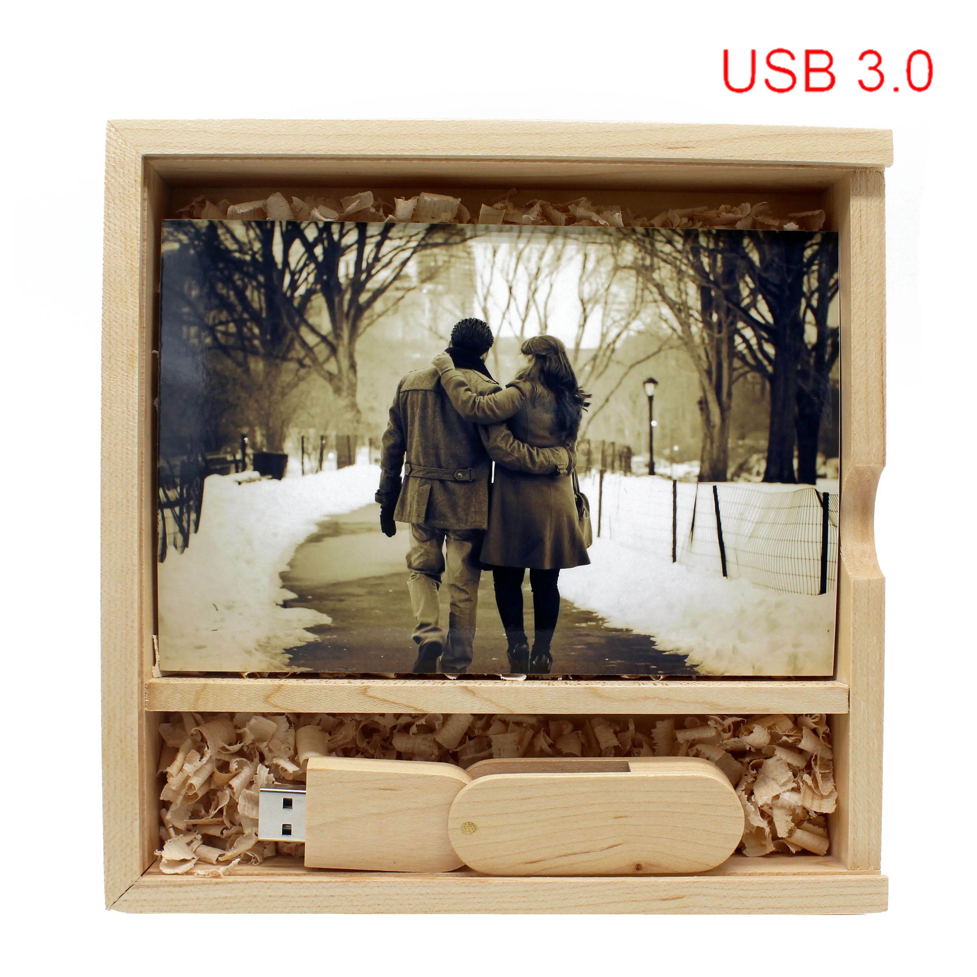 TEXT ME usb3.0 логотип фотография подарок клен дерево + коробка usb флэш-накопитель
