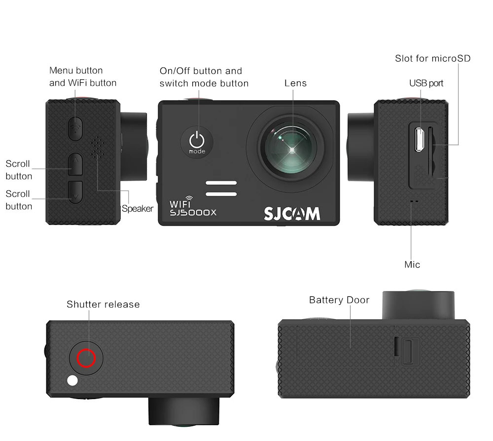 SJCAM SJ5000X Elite экшн-камера WiFi 4K 24fps 2K 30fps гироскоп стабилизатор NTK96660 Дайвинг 30m Водонепроницаемая спортивная видеокамера