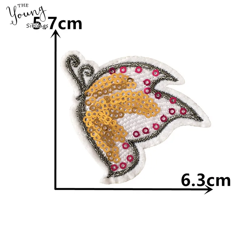 Мультяшная вышивка блестками утюгом нашивка для шитья аппликация значки полосы
