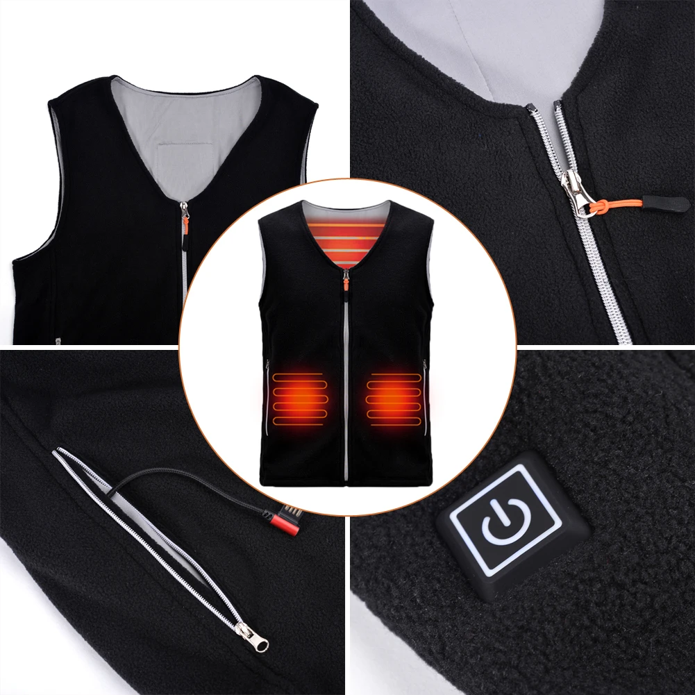 Теплый жилет куртка пальто USB перезаряжаемая Тепловая ткань для женщин/мужчин
