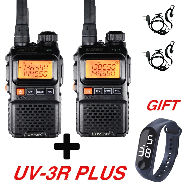 2 шт Baofeng рация UV-3R 136-174/400-470 MHz портативный CB Ham Радио UV 3R плюс двухдиапазонный Ham радио мотоцикл домофон