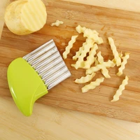 potato slicer vegetable fruit crinkle wavy stainless steel slicer knife potato cutter chopper potato slices kitchen accessories