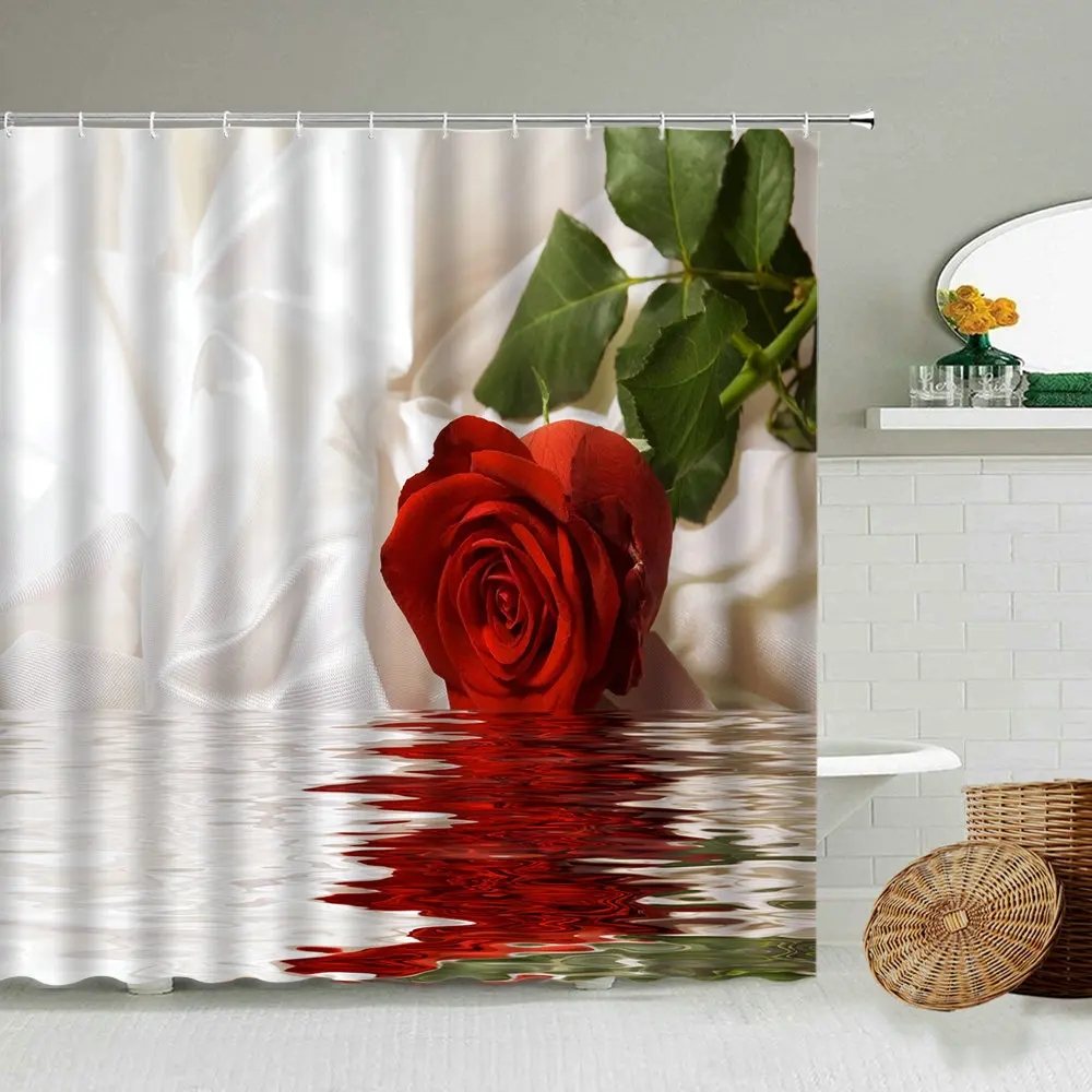 Занавеска для душа в виде Розы подсолнечника цветка бабочки растения украшение