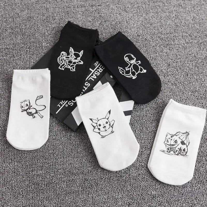 Носки с 3D принтом Покемон унисекс пара летние невидимые носки Модные уличные