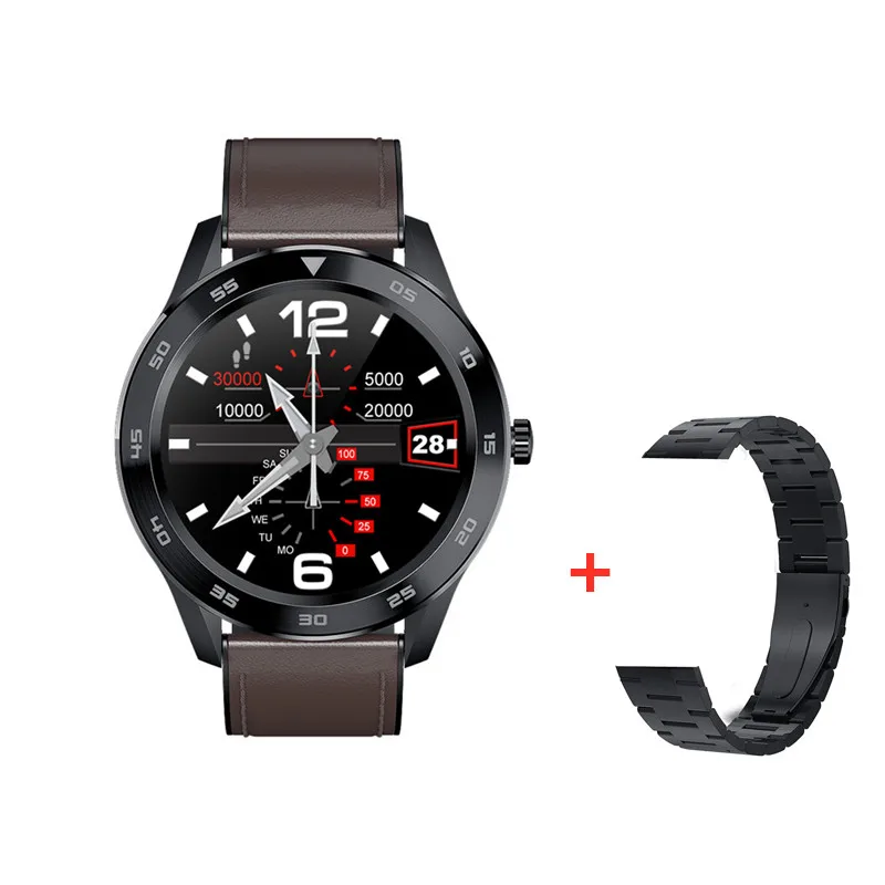 brown add Strap DT98 Смарт-часы IP68 Водонепроницаемые Смарт-часы Bluetooth звонки, музыка контроль ЭКГ кровяное давление для huawei Xiao mi IOS mi Phone - Цвет: brown add Strap