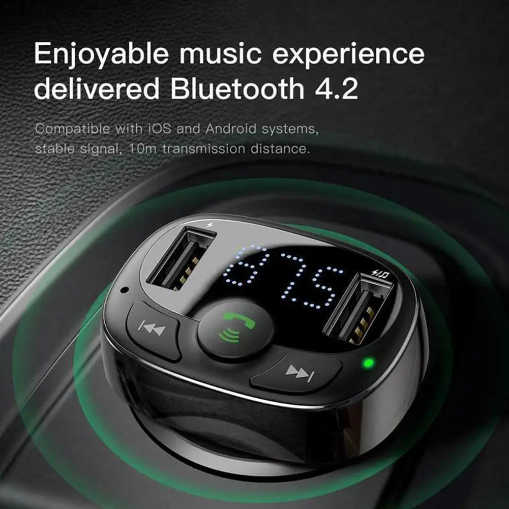 

FM Transmitter Modulator Bluetooth Handsfree Car Kit Car 3.4A with Audio Dual Charger Player Transmittor FM MP3 Phone USB P2N4