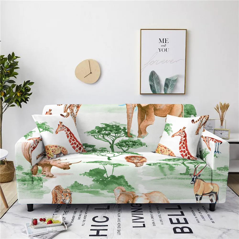 Джунгли Животные эластичные чехлы для диванов Гостиная секционные L Форма кресло
