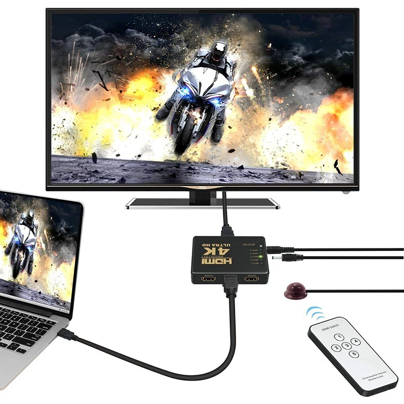 3 порта 4K HD 1080P Коммутатор HDMI Переключатель Селектор сплиттер с концентратором ИК