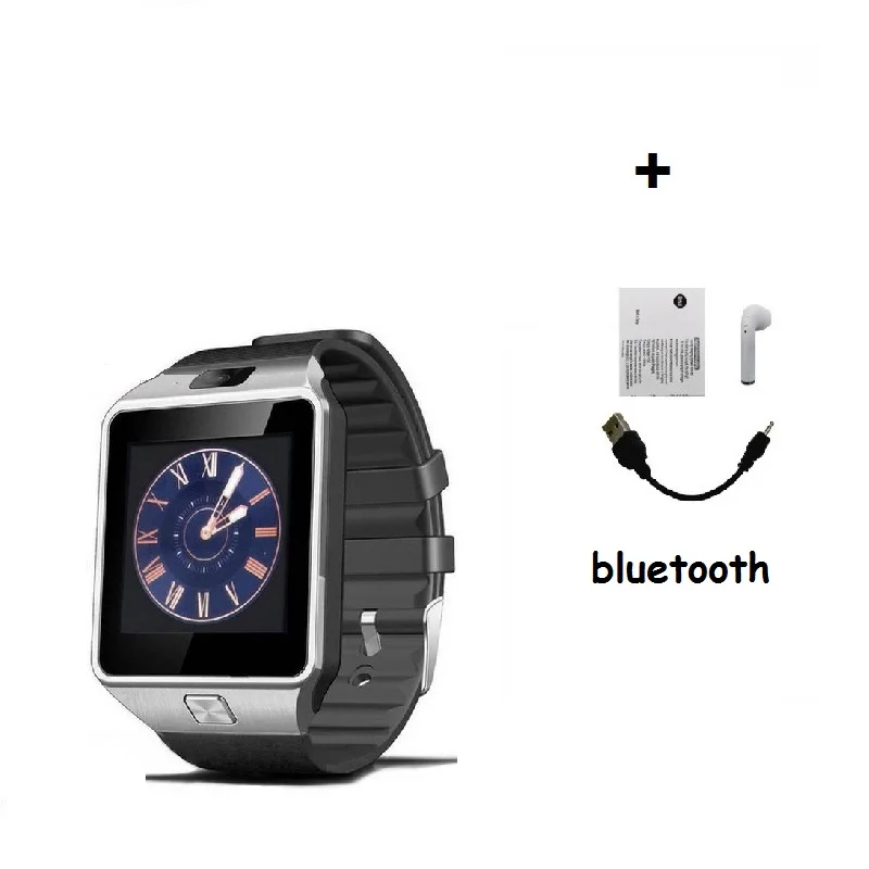 silver with BT Горячая Распродажа DZ09 Смарт часы Android телефонный звонок 2G GSM sim-карта камера Bluetooth Smartwatch для andoid и ios - Цвет: silver with BT