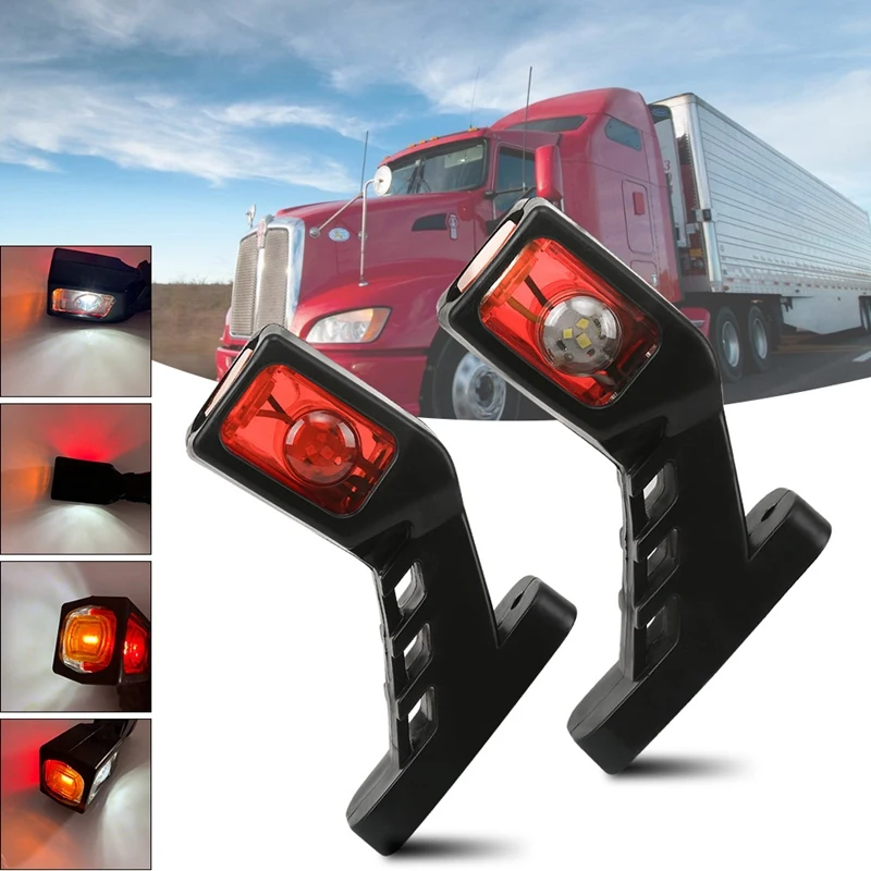 

2Pcs 12V-24V 9LED Side Marker Light for Truck Trailer Caravan 3 Colour Lighting Outline Car Indicator Lamp
