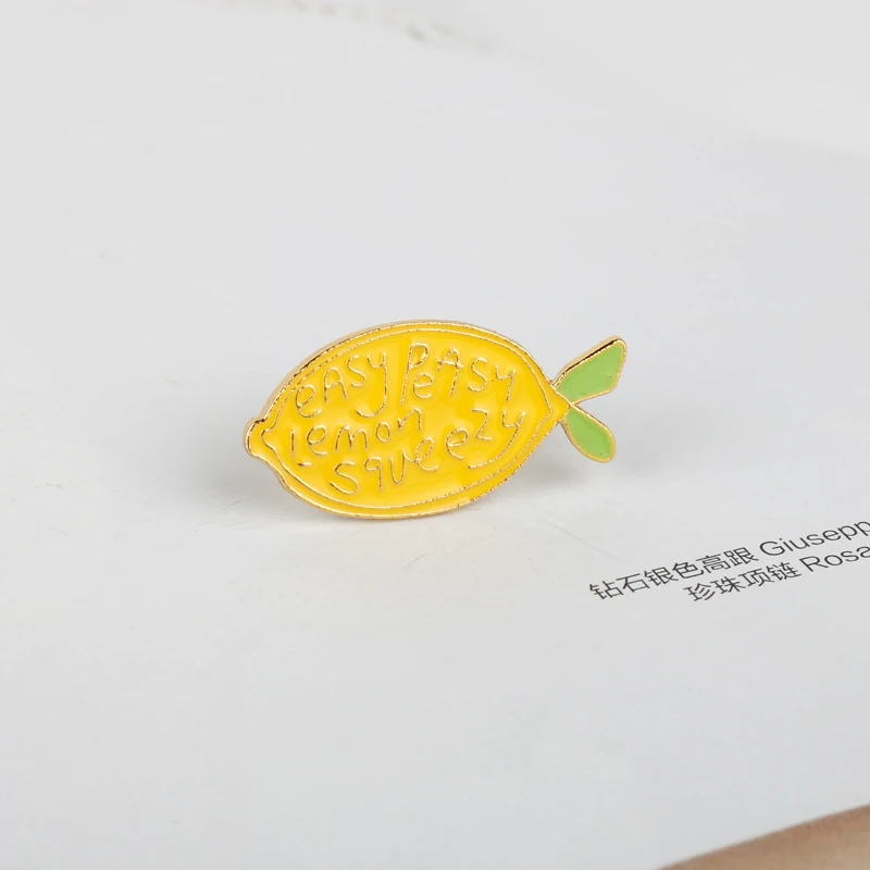Мультяшные эмалевые Броши Easy Peasy лимонная выжималка Супер милые яркие желтые