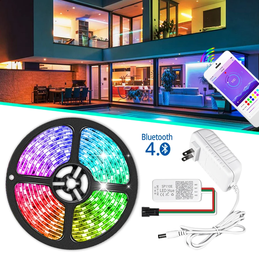 Светодиодная лента Bluetooth RGB 12 в 5050 неоновый светодиодный светильник WS2811