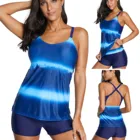 Бикини 2021, женский купальник-танкини, топ с утягивающим животом и шорты, купальный костюм из двух предметов, женский купальник, Купальники