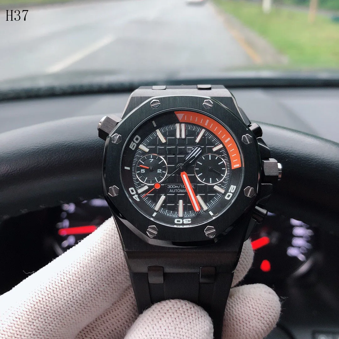 Мужские часы Механические Роскошные модные брендовые резиновые мужские