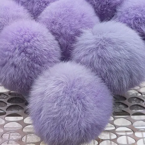 8 см помпон кролик пушистый брелок Pom лампа Pom женская сумка Porte Cleff брелок натуральный мех кролика рекс шар натуральная шерсть мех брелоки - Цвет: 22
