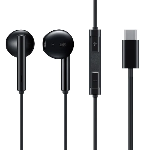 Black Huawei классические наушники CM33 в ухо type-C разъемы гарнитура с управлением стерео для телефонов huawei mate 10 P20 Pro Honor 9 10 - Цвет: Black