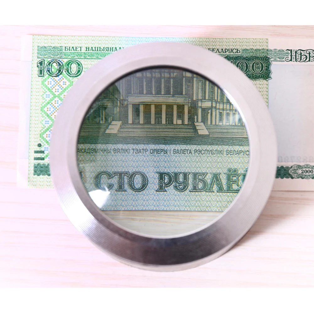 

5X Magnifying Glass Lens Pocket Cylinder Magnifiers K9 Optical Glass Lighted Magnifier with 3 LED Lights