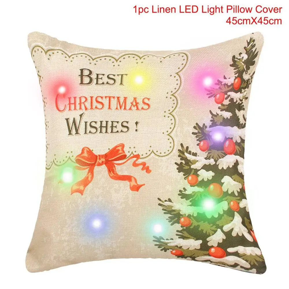 Cushion Cover 08 Huiran светодиодный чехол для рождественской подушки рождественские украшения для дома Natal Navidad рождественские украшения счастливого Нового года - Цвет: Cushion Cover 08