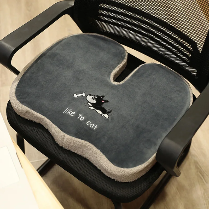 

Plush Cartoon Memory Cushion for Office Computer Chair Mat Car Seat Pad 38x48cm Cushion Removable Buttocks Protective Seat Mats