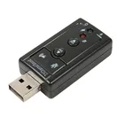 Внешняя звуковая карта USB 2,0 3D 7,1 для ПК, 3,5 мм, высокогибкий Адаптер для микрофона со светодиодным индикасветодиодный