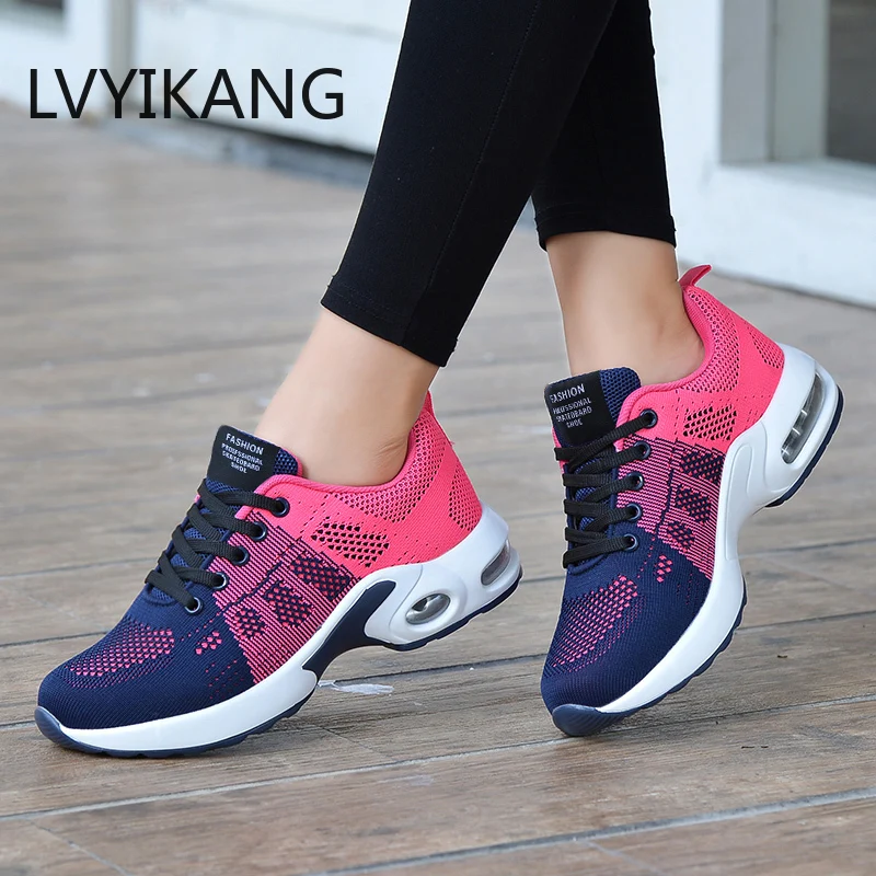 

Кроссовки женские сетчатые, повседневная обувь на плоской подошве, мягкие дышащие, для тенниса