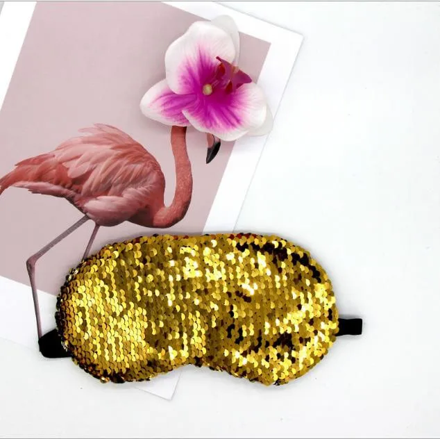 Gold Блестящая блестящая маска-козырек для глаз, милые подарки для девочек, маска для сна русалки, повязка на глаза, маска для сна для путешествий, расслабляющая повязка на глаза, Вечерние Маски - Цвет: Gold