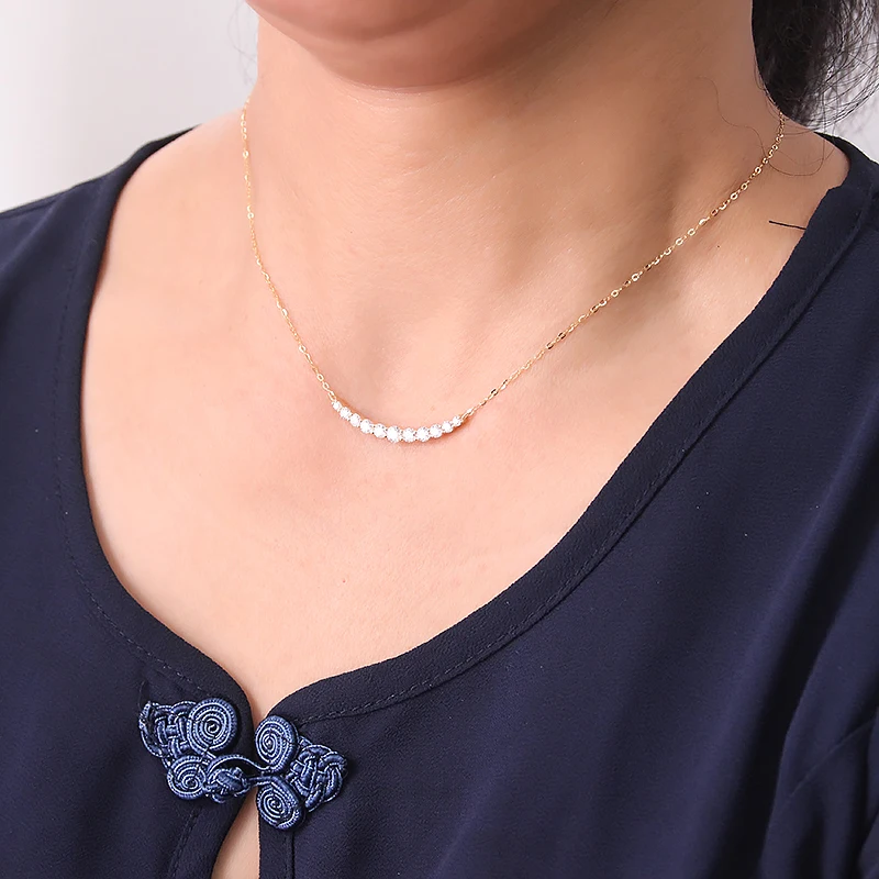 Кулон с бриллиантовой огранкой 0 95 карат Муассанит цвета Настоящее Желтое золото