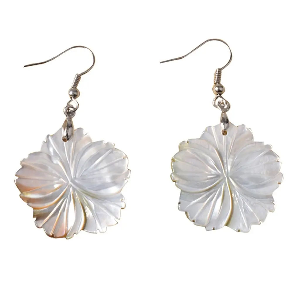 Oorbellen 1 пара преувеличенные цветочные серьги полупрозрачные в форме ракушки