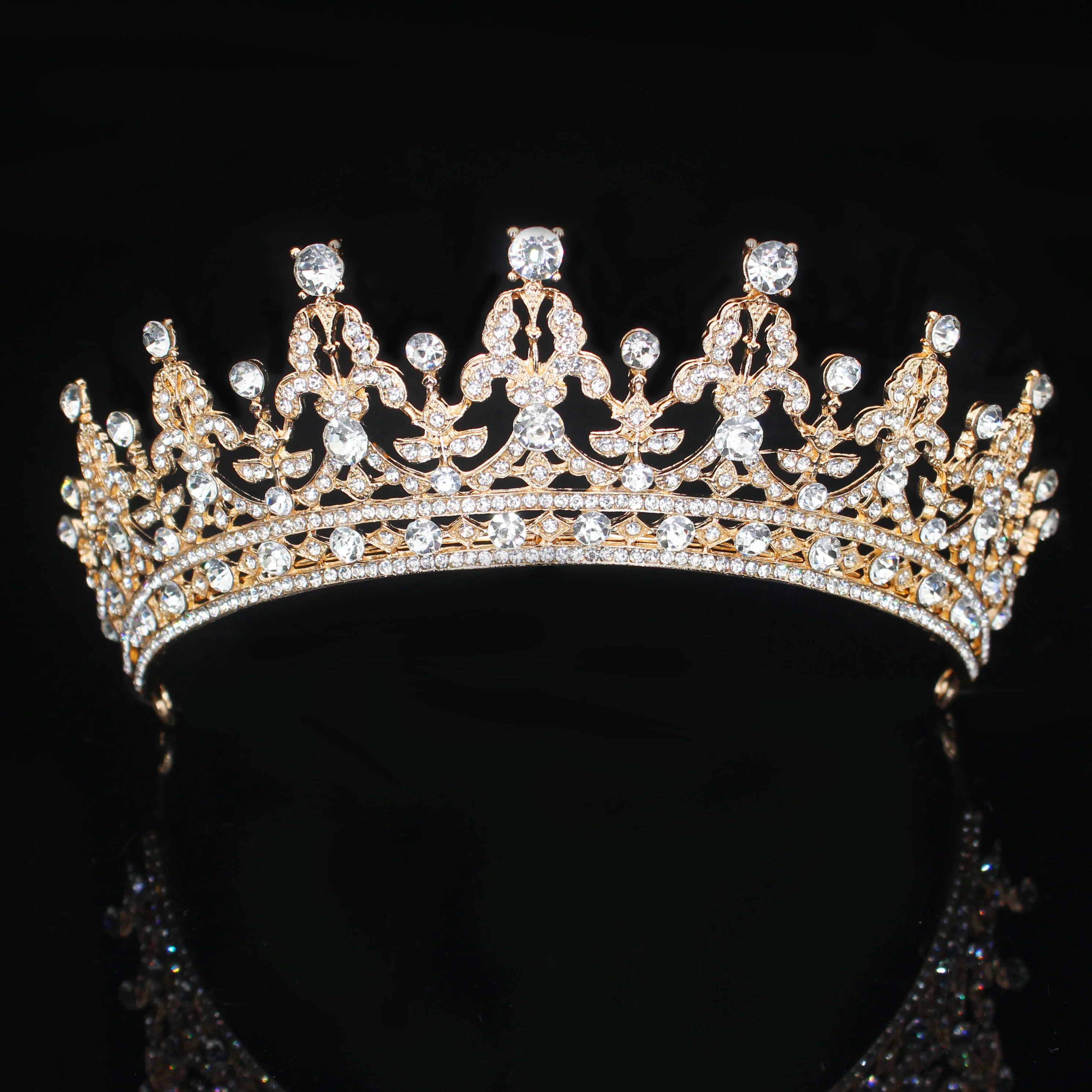 Свадебная Корона свадебный головной убор Золотой Серебряный цвет стразы