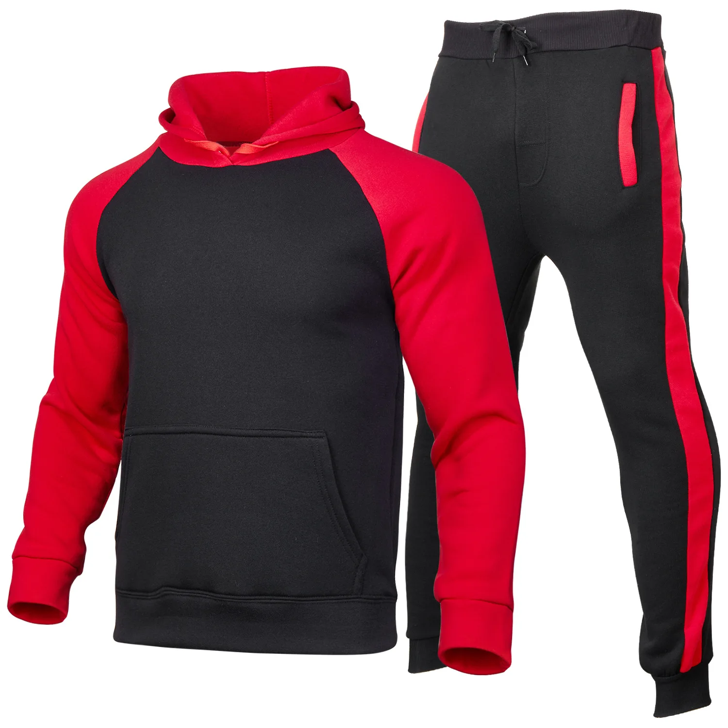 

2021 Spring Autumn Men Brand New Tracksuit Hooded Sweatshirts and Sweatpants Set Men Clothing Sports Suit Jogger Run train Set