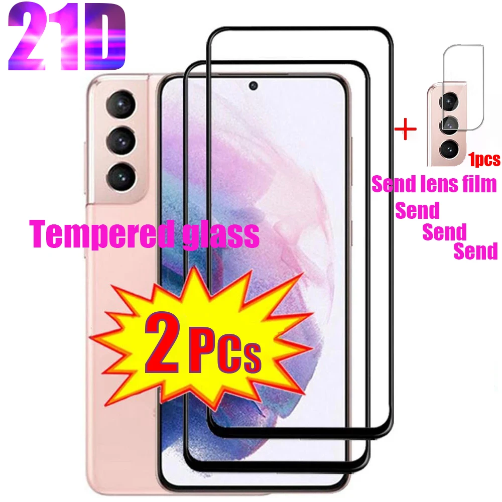 2 шт. защитное закаленное стекло на экран для Samsung Galaxy S21 Plus Ultra Screen Protector S10 E S9 S8 5G S20