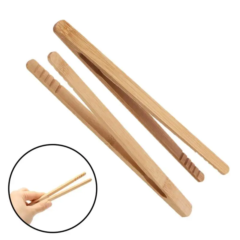 

2PCS Tea Tweezer Bacon Tea Utensil Sugar Bamboo Salad Tongs Kongfu Tea Wooden Tea Clip Food Toast 18cm Teaware For Kitchen