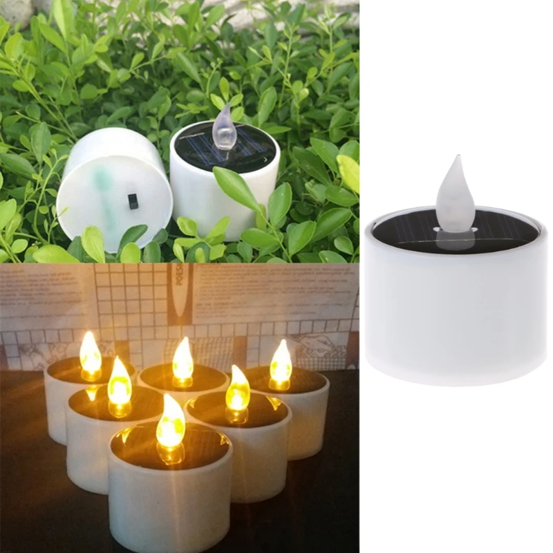 

Solar Powered LED Candle Light Yellow Flicker Tea Lamp Festival Wedding Romantic Decor,Flickering Tea Light,Electronic LED