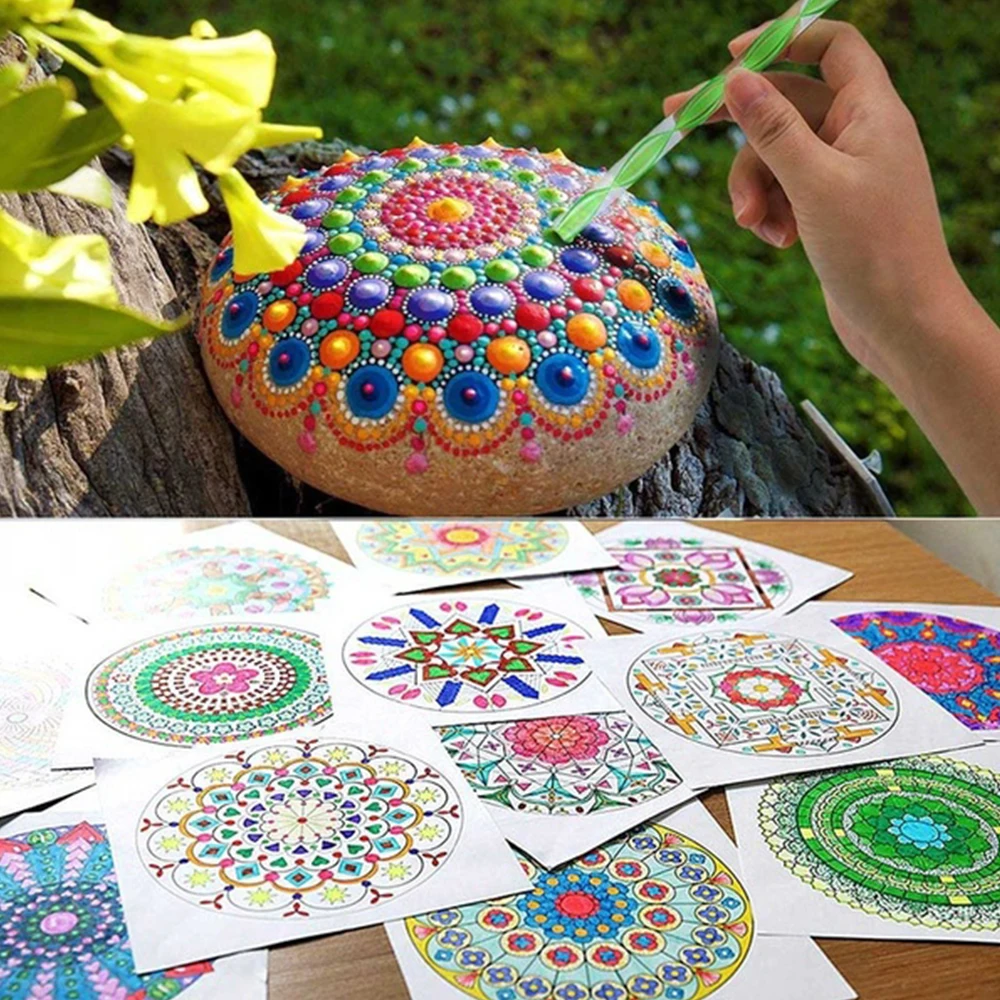 Трафареты для рисования мандалой набор инструментов творчества чертежей холста