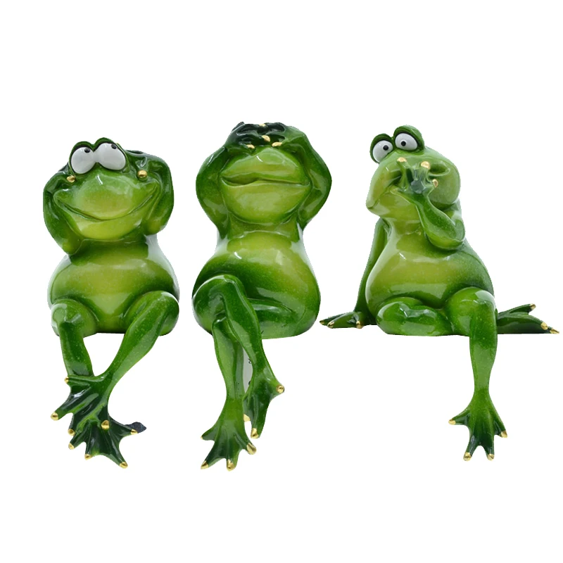 

Статуэтка-лягушка из смолы, креативная Статуэтка с животными для гостиной, спальни, офиса, настольное украшение, украшение для сада, бассейн...